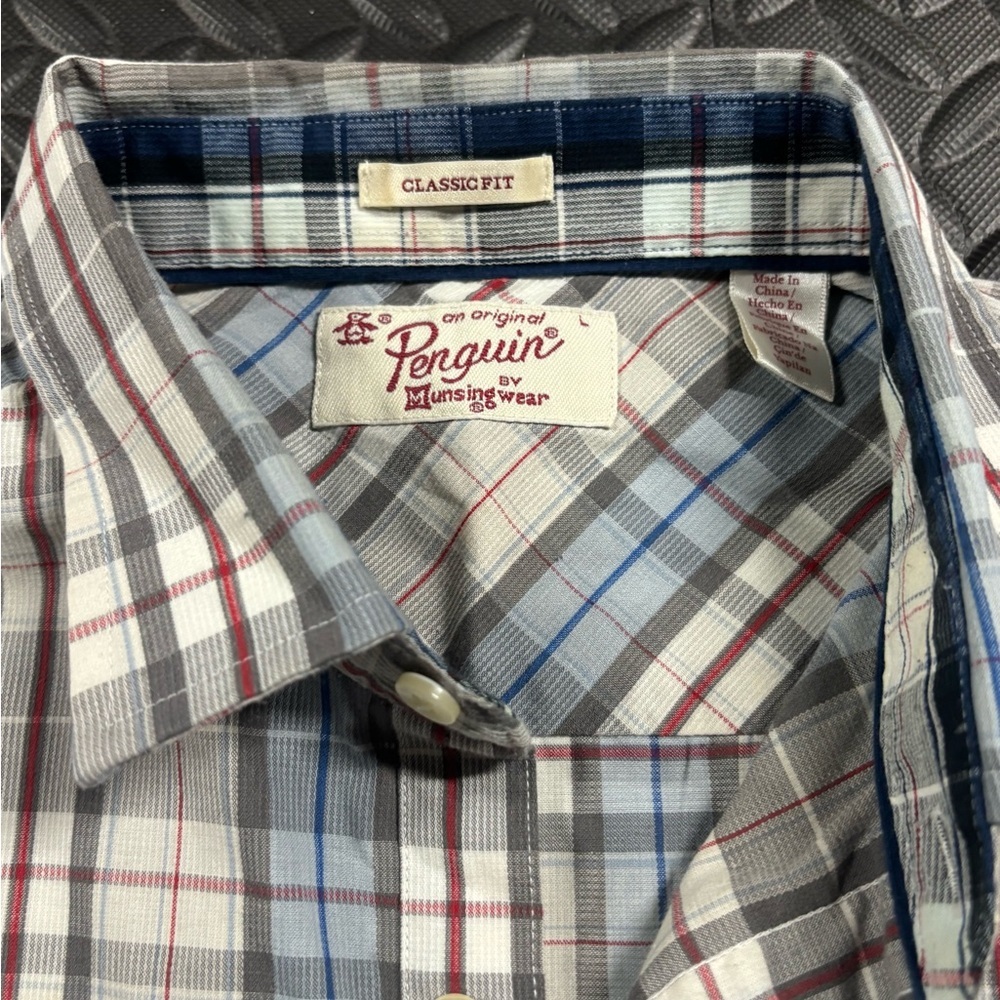 Original Penguin Plaid Button Down Shirt Men’s Classic Fit Long Sleeve - Picture 4 of 12